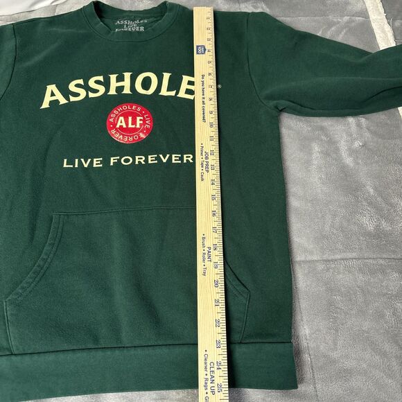 Alf-the-label Women's‎ Green Sweatshirt size small Assholes Live Forever - Picture 7 of 7